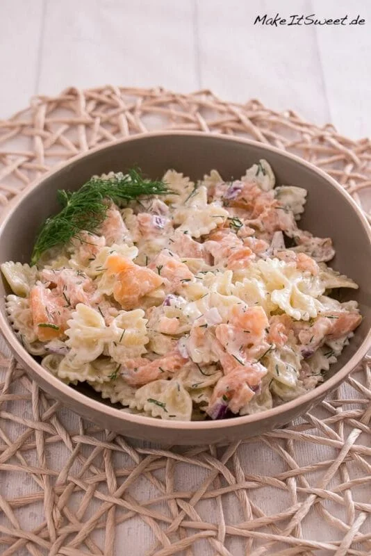 Creamy Pasta Salad with Smoked Salmon and Yogurt-Dill Dressing