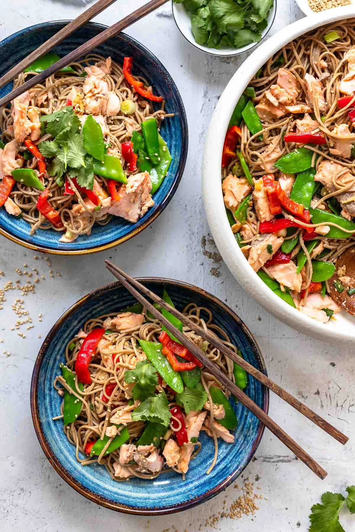 Soba Noodles with Miso Salmon: A Refreshing Asian Delight